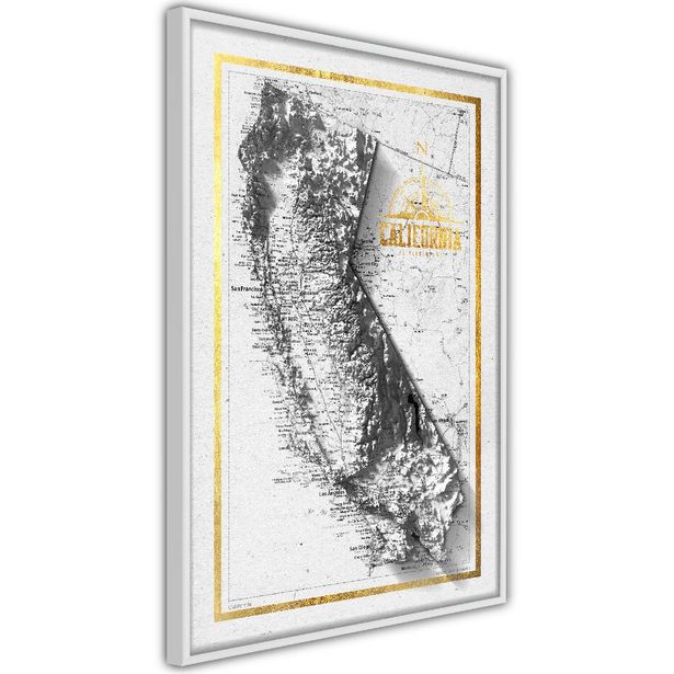 Juliste Artgeist Isometric Map: California, kehyksillä, eri kokoja