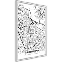 Juliste Artgeist Map of Amsterdam, kehyksillä, eri kokoja
