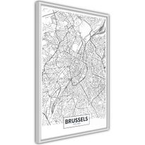 Juliste Artgeist Map of Brussels, kehyksillä, eri kokoja