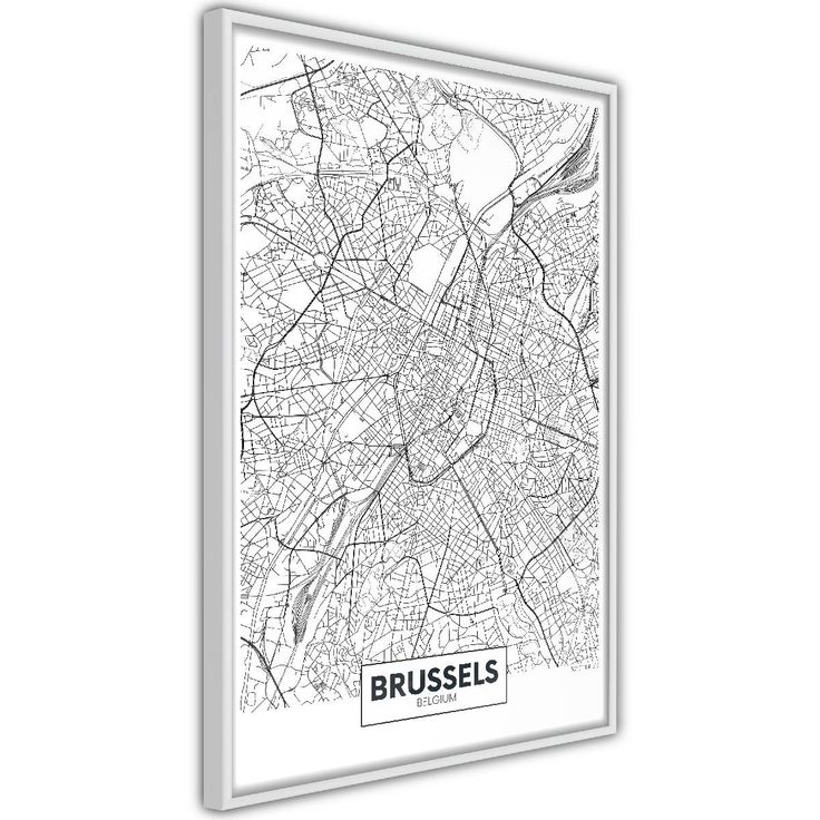Juliste Artgeist Map of Brussels, kehyksillä, eri kokoja