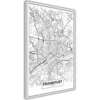 Juliste Artgeist Map of Frankfurt, kehyksillä, eri kokoja