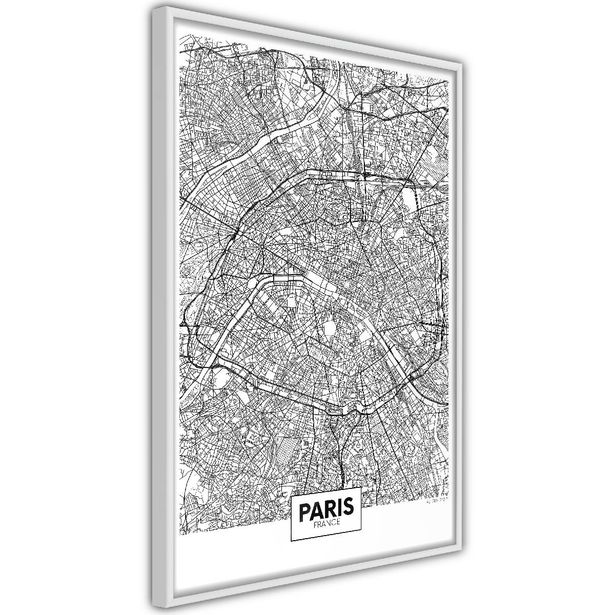 Juliste Artgeist Map of Paris, kehyksillä, eri kokoja