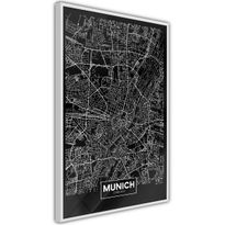 Juliste Artgeist Dark Map of Munich, kehyksillä, eri kokoja