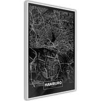 Juliste Artgeist Dark Map of Hamburg, kehyksillä, eri kokoja