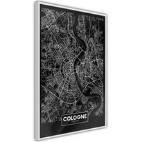 Juliste Artgeist Dark Map of Cologne, kehyksillä, eri kokoja