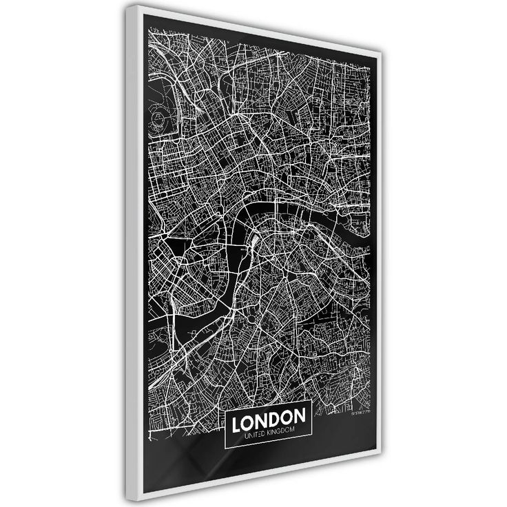 Juliste Artgeist Dark Map of London, kehyksillä, eri kokoja