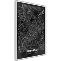 Juliste Artgeist Dark Map of Brussels, kehyksillä, eri kokoja