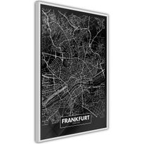 Juliste Artgeist Dark Map of Frankfurt, kehyksillä, eri kokoja