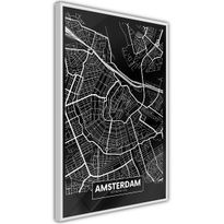 Juliste Artgeist Dark Map of Amsterdam, kehyksillä, eri kokoja