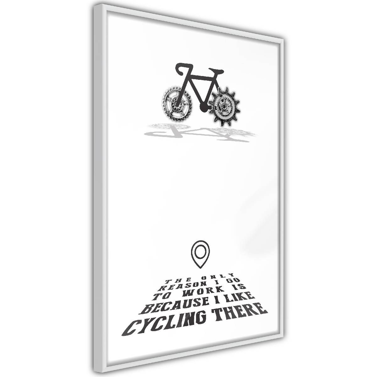 Juliste Artgeist I like Cycling, kullanvärinen kehys, 45x30cm