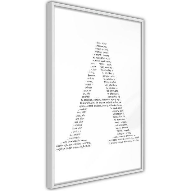 Juliste Artgeist Letter A, kehyksillä, eri kokoja