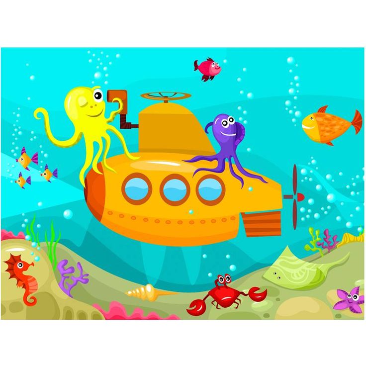 Lastenhuoneen tapetti Artgeist Submarine, eri kokoja