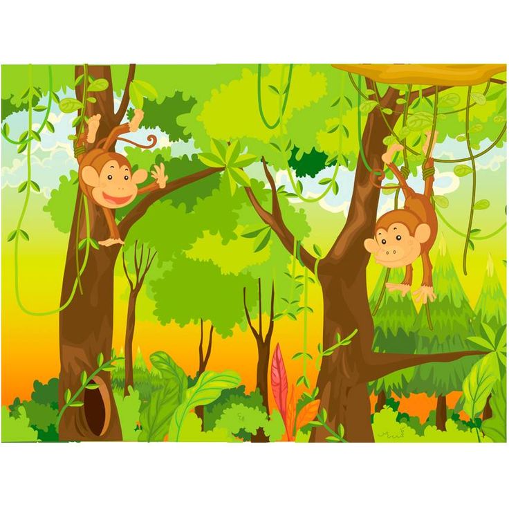Lastenhuoneen tapetti Artgeist jungle - monkeys, eri kokoja