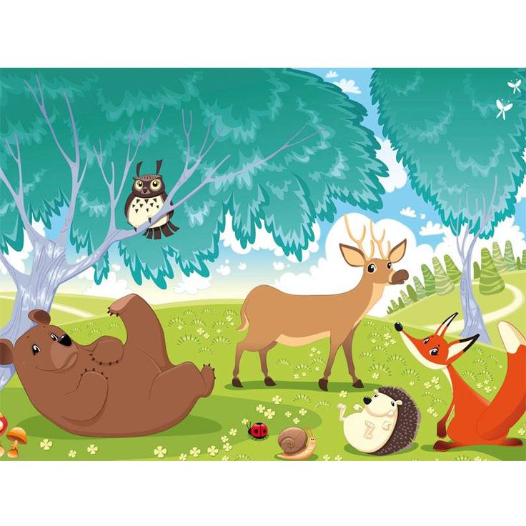 Lastenhuoneen tapetti Artgeist Animals Farthing Wood, eri kokoja