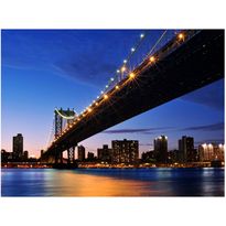 Maisematapetti Artgeist Manhattan Bridge yöllä, eri kokoja
