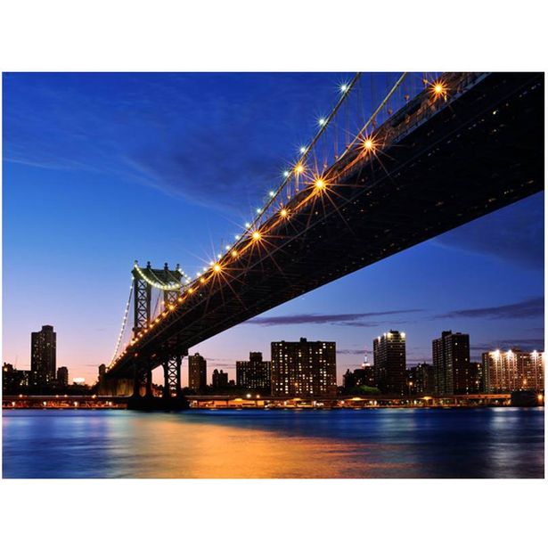 Kuvatapetti Artgeist Manhattan Bridge yöllä, eri kokoja
