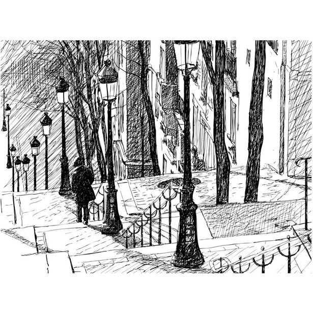 Kuvatapetti Artgeist stairs - Montmartre, eri kokoja