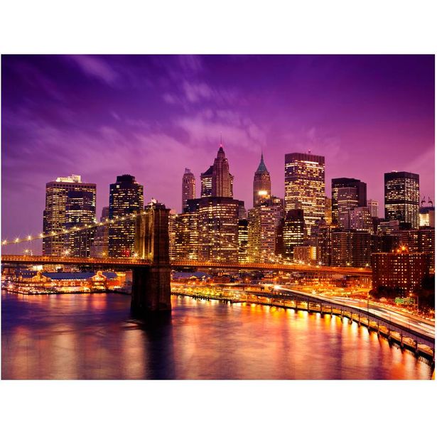 Kuvatapetti Artgeist Manhattan ja Brooklyn Bridge yöllä, eri kokoja