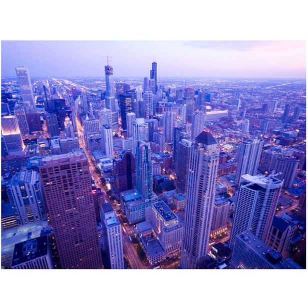 Kuvatapetti Artgeist Iltahämärässä Chicagossa, eri kokoja