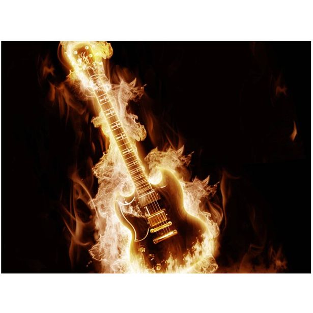 Kuvatapetti Artgeist Flaming guitar, eri kokoja