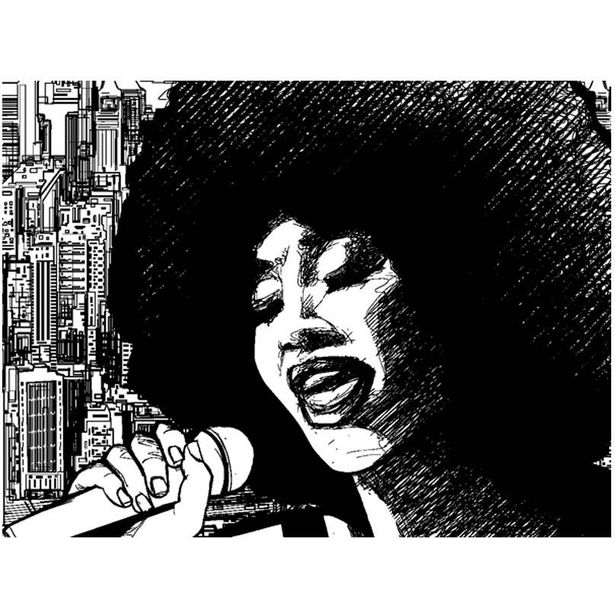 Kuvatapetti Artgeist Jazz singer, eri kokoja