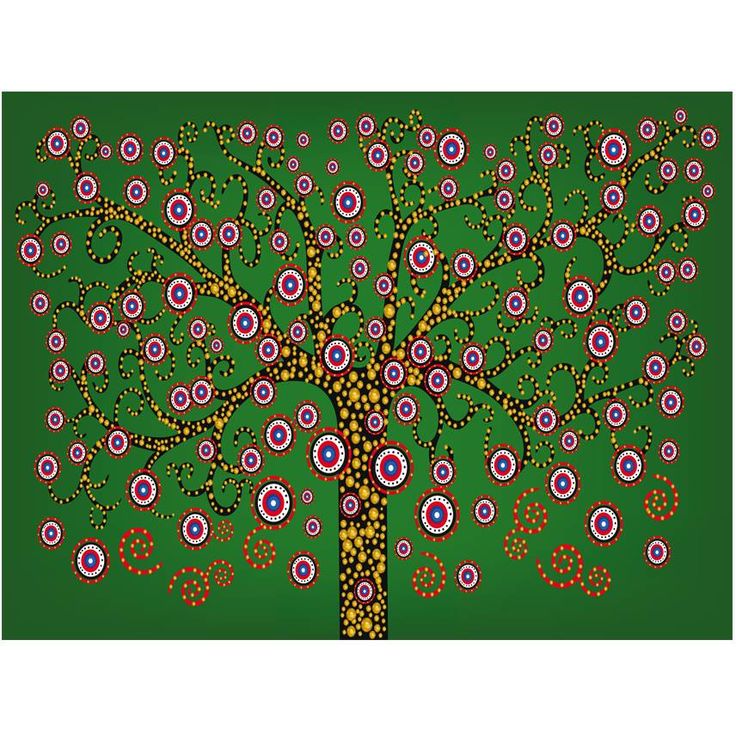 Kuvatapetti Artgeist Abstract: green tree, eri kokoja