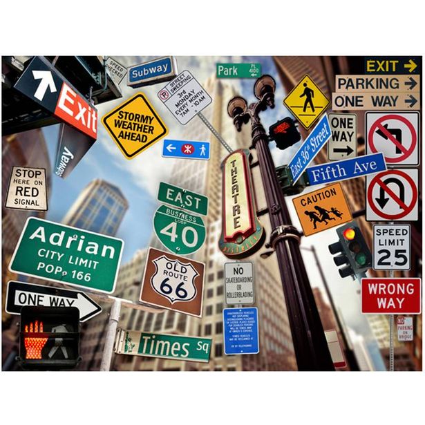 Kuvatapetti Artgeist New York signposts, eri kokoja