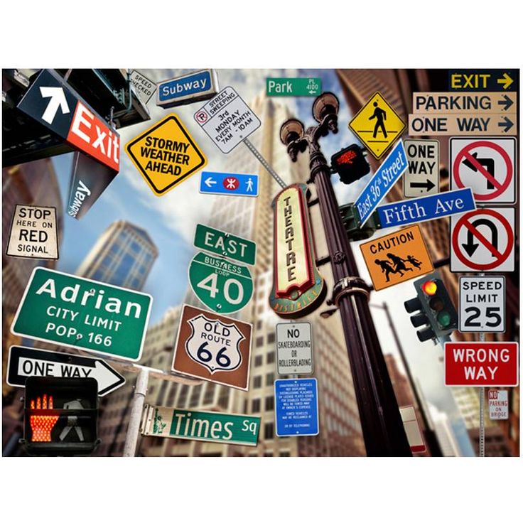 Kuvatapetti Artgeist New York signposts, eri kokoja