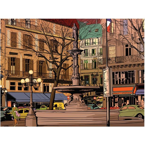 Kuvatapetti Artgeist Walk through the French square, eri kokoja