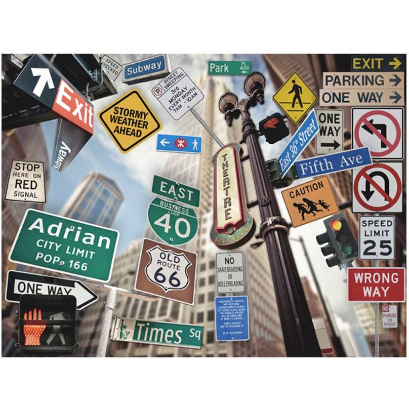 Kuvatapetti Artgeist NYC:n kyltit, 193x250cm, monivärinen