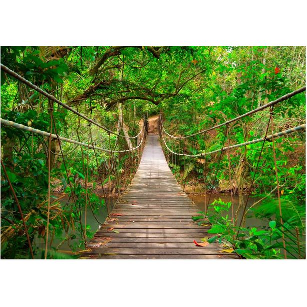 Kuvatapetti Artgeist Bridge amid greenery, eri kokoja