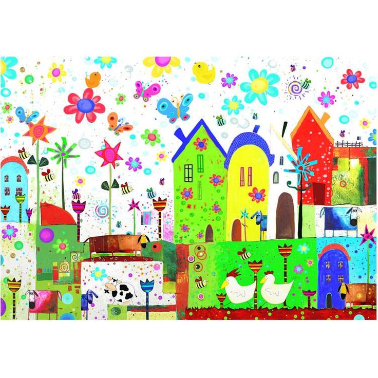 Lastenhuoneen tapetti Artgeist Happy farm, eri kokoja