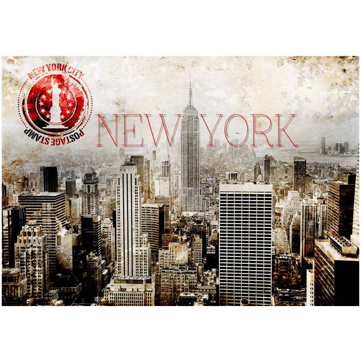 Kuvatapetti Artgeist New York - Post Age Stamp, eri kokoja