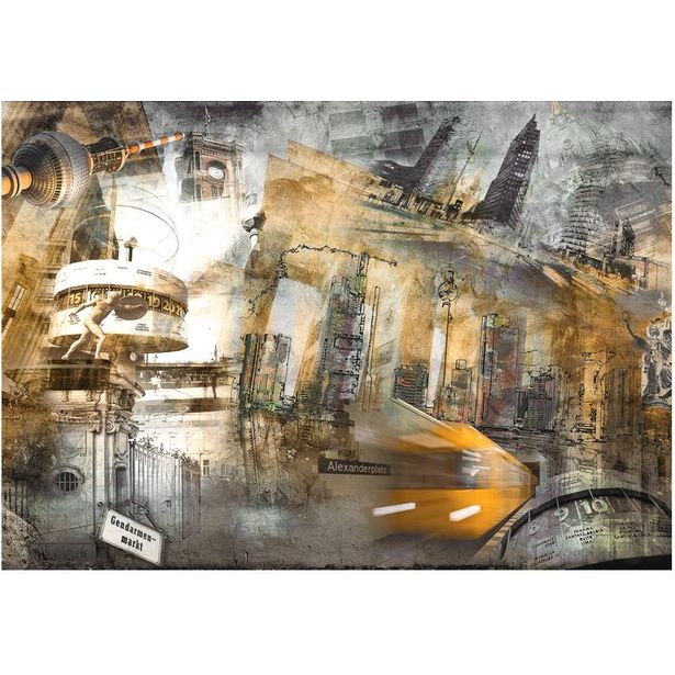 Kuvatapetti Artgeist Berlin - collage (orange), eri kokoja