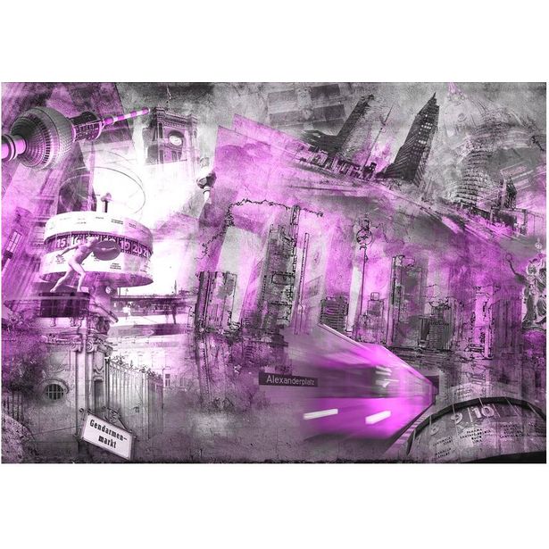 Kuvatapetti Artgeist Berlin - Violet Collage, eri kokoja