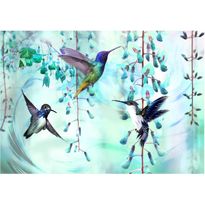 Kuvatapetti Artgeist Flying Hummingbirds Green, eri kokoja