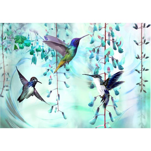 Kuvatapetti Artgeist Flying Hummingbirds Green, eri kokoja
