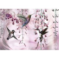 Kuvatapetti Artgeist Flying Hummingbirds Pink, eri kokoja