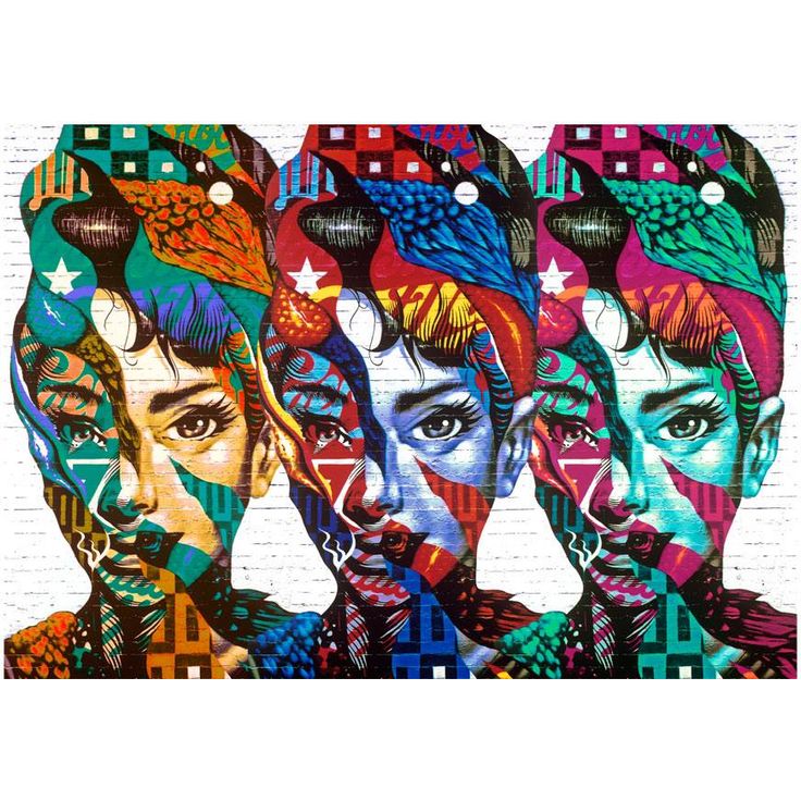 Kuvatapetti Artgeist Colorful Faces, eri kokoja
