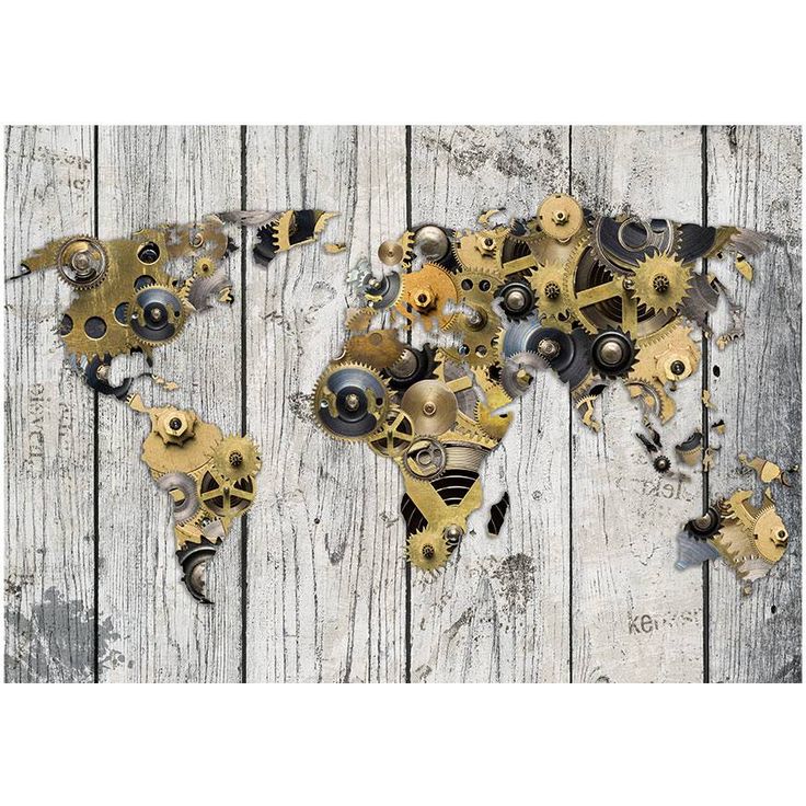 Kuvatapetti Artgeist Mechanical World Map, eri kokoja