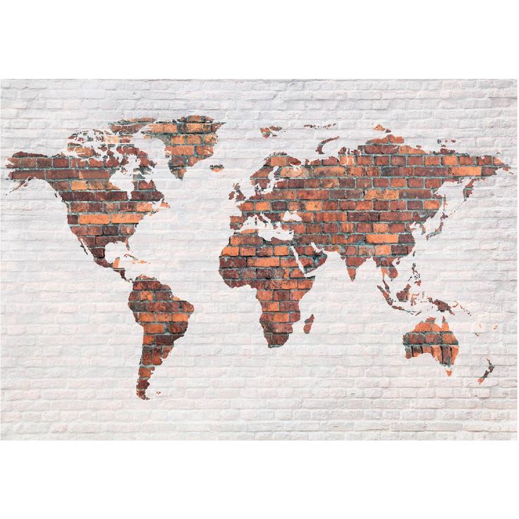 Kuvatapetti Artgeist World Map: Brick Wall, tiiliseinä, eri kokoja
