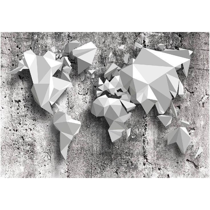 Kuvatapetti Artgeist World Map: Origami, eri kokoja