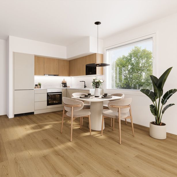 Vinyylilankku Aura Floors Oak Brona, integroitu alusmateriaali