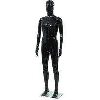 Aidon kokoinen miesmallinukke lasijalustalla musta 185 cm