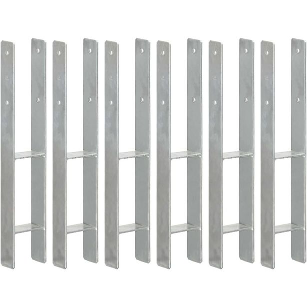 Aita ankkurit 6 kpl hopea 9x6x60 cm galvanoitu teräs