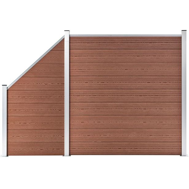 Aitasarja 1 neliöpaneeli  1 vinopaneeli WPC 273x186 cm ruskea