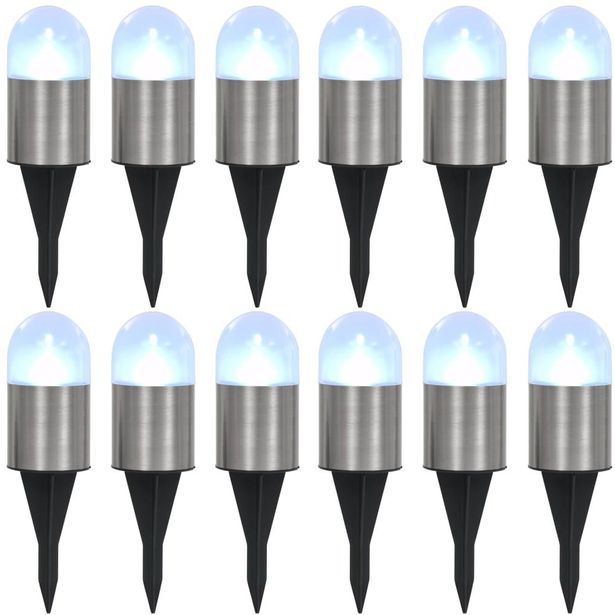 Aurinkoenergia maavalaisimet 12 kpl led valkoinen_1