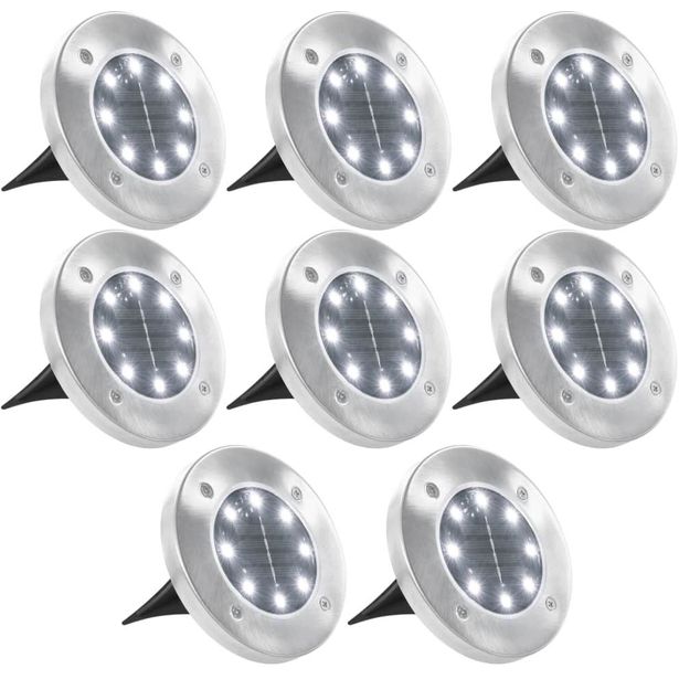 Aurinkoenergia maavalaisimet 8 kpl led valkoinen_1