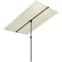 Aurinkovarjo alumiinitanko 2x1,5 m hiekanvalkoinen