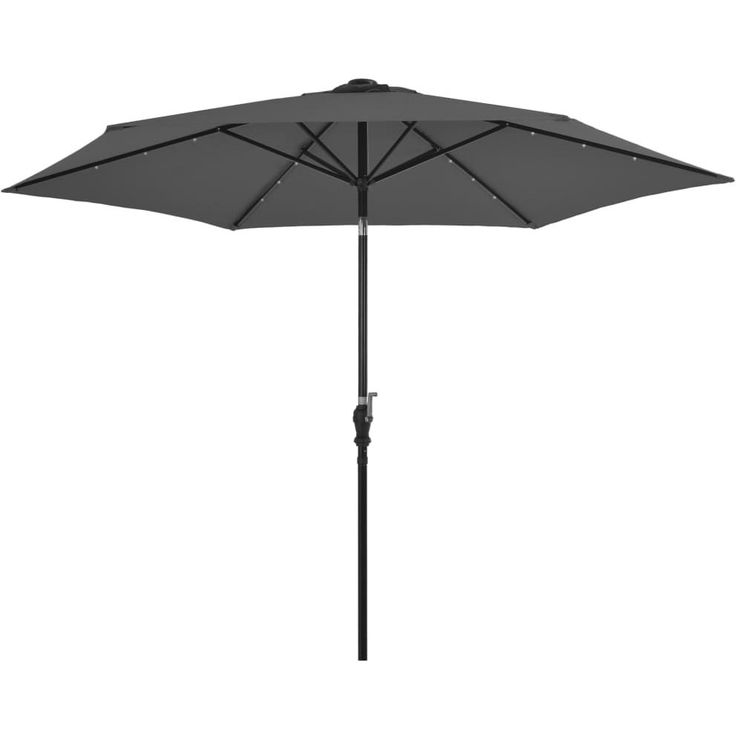 Aurinkovarjo led-valot terästanko 300 cm antrasiitti_1